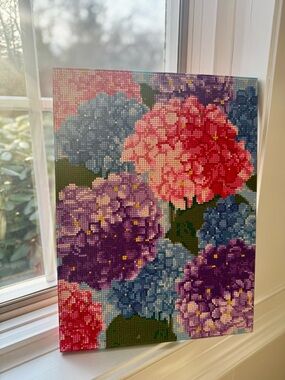 Hydrangea Diamond Art Canvas - Pink, Purple & Blue Floral